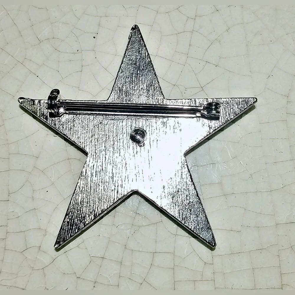 Brilliant blue 5 point star captains wheel brooch sailor, ship nautical old 💰